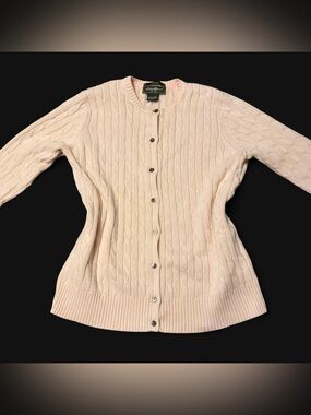 Coquette Pink Cable Knit Cardigan by Eddie Bauer!